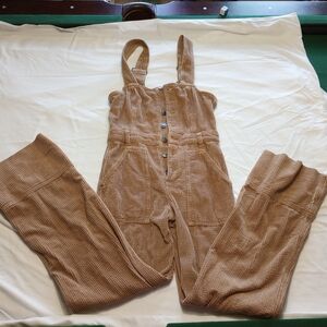 Aerie Corduroy Jumpsuit in Tan